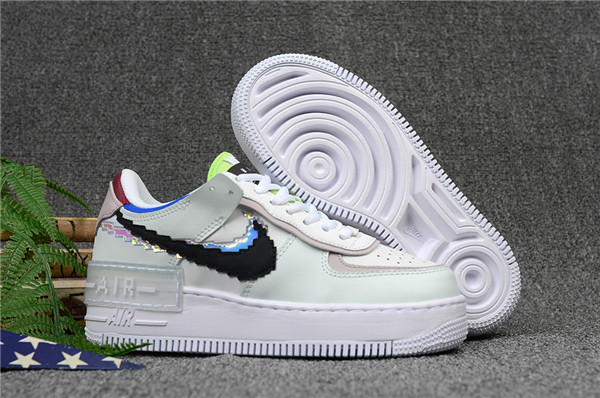 Women's Air Force 1 Low Top White/Green/Pink Shoes 030 Women's Air Force 1 Low Top White/Green/Pink Shoes 030